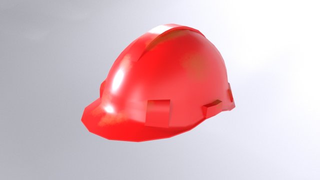 Red Safety Helmet Low Poly 3D 模型 .c4d .max .obj .3ds .fbx .stl .blend 
