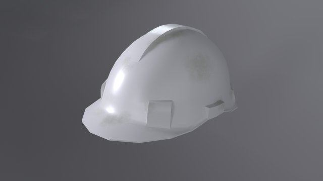White Safety Helmet Low Poly 3Dモデル .c4d .max .obj .3ds .fbx .stl .blend