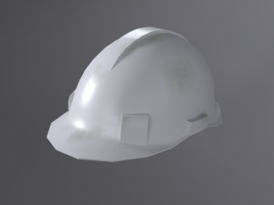 White Safety Helmet Low Poly 3D Model
