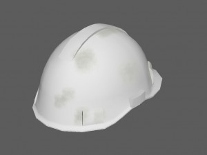 White Safety Helmet Low Poly 3Dモデル