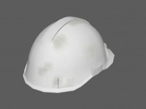 White Safety Helmet Low Poly 3D Model