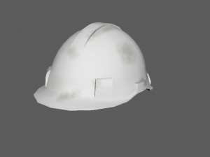 White Safety Helmet Low Poly 3Dモデル