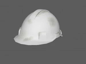 White Safety Helmet Low Poly 3D Model