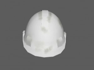 White Safety Helmet Low Poly 3D Model