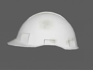 White Safety Helmet Low Poly 3D Model
