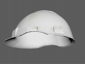 White Safety Helmet Low Poly 3Dモデル