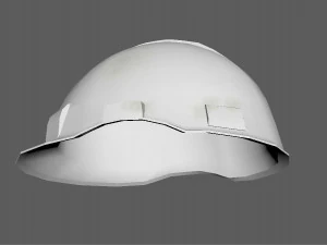 White Safety Helmet Low Poly 3D Model