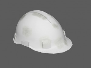 White Safety Helmet Low Poly 3Dモデル