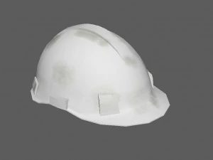 White Safety Helmet Low Poly 3D Model