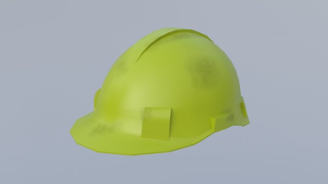 Yellow Safety Helmet Low Poly 3D Model .c4d .max .obj .3ds .fbx .stl .blend 