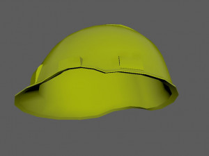 Yellow Safety Helmet Low Poly 3D Model