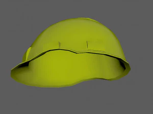 Yellow Safety Helmet Low Poly 3D Model