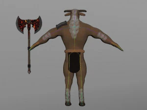 Minotaur and Fire axe 3D Model
