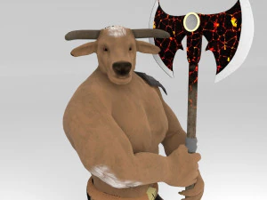 牛头怪和消防斧 3D 模型