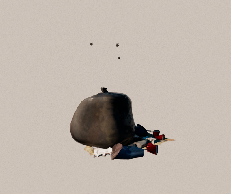Animated trash fly 3D Model .c4d .max .obj .3ds .fbx .stl .blend 