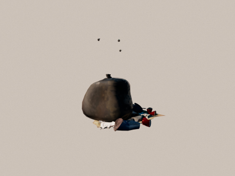 Animated trash fly 3D Model