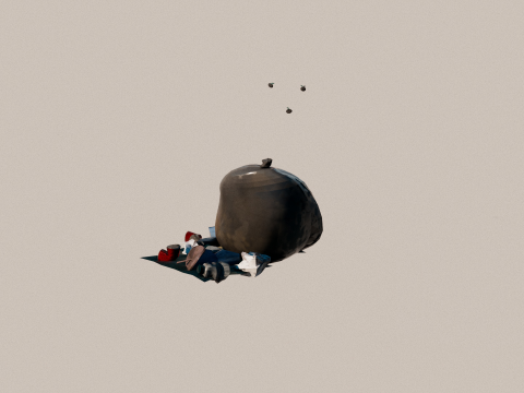 Animated trash fly 3D Model
