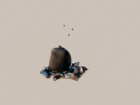 Animated trash fly 3D Model