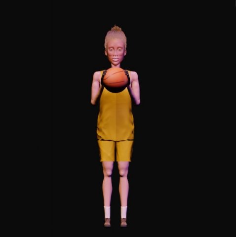 basketball girl Modelo 3D .c4d .max .obj .3ds .fbx .stl .blend 