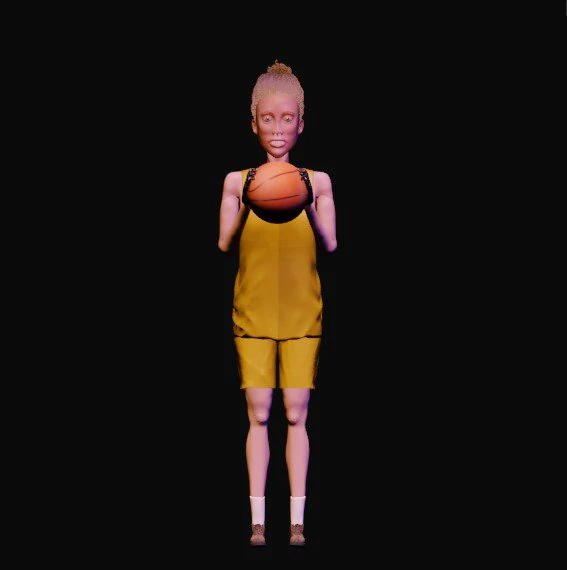 basketball girl 3D Model .c4d .max .obj .3ds .fbx .stl .blend