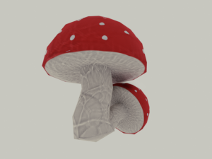 low poly mushroom fly agaric in blender 3D Model