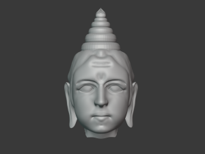 lord gautama buddha character face sculpture 3D Model