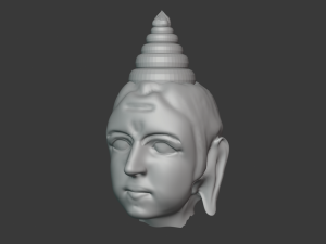 lord gautama buddha character face sculpture Model 3D