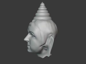 lord gautama buddha character face sculpture Model 3D
