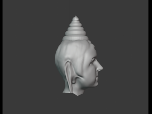 lord gautama buddha character face sculpture Model 3D