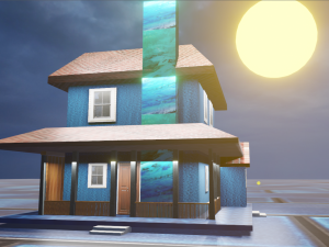 realistic living house i night-day environment house i both for 10 3D Model