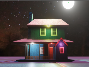 realistic living house i night-day environment house i both for 10 3D Model
