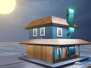 realistic living house i night-day environment house i both for 10 3D Model
