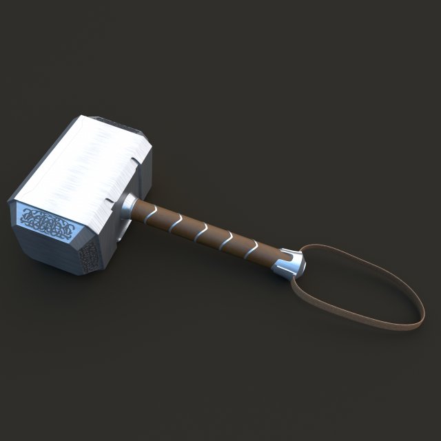 thor hammer Model 3D .c4d .max .obj .3ds .fbx .stl .blend 