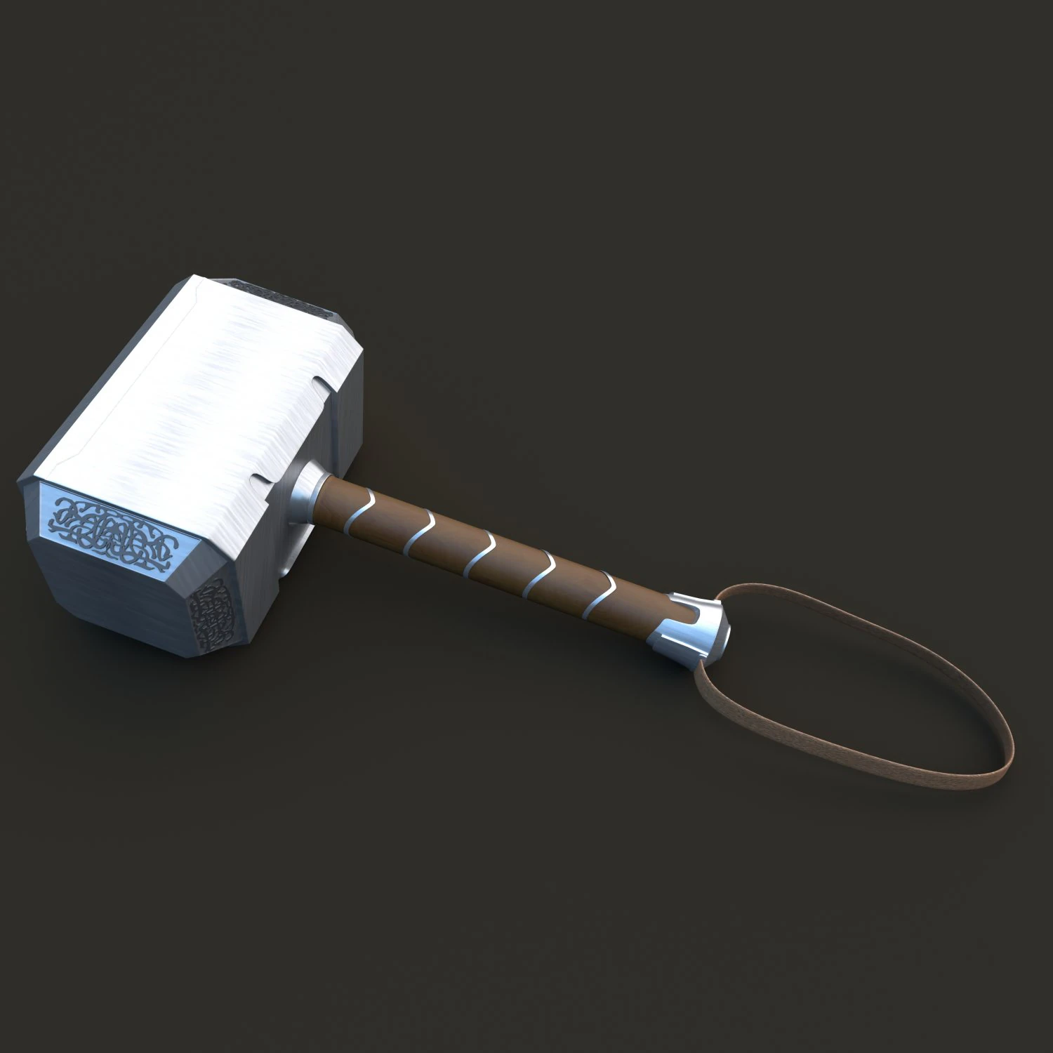 thor hammer 3D Model .c4d .max .obj .3ds .fbx .stl .blend 