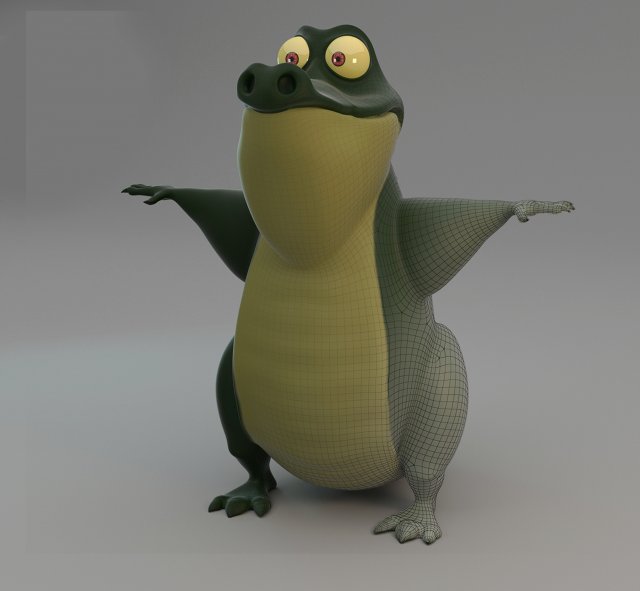 stylized crocodile character Modèle 3D .c4d .max .obj .3ds .fbx .stl .blend 