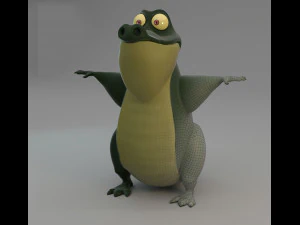 शैलीबद्ध मगरमच्छ चरित्र 3D मॉडल