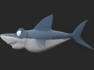 stylized shark character 3D Model