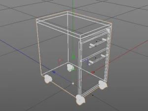 mobile drawer with 2 drawers 3D Model