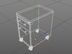mobile drawer with 2 drawers 3D मॉडल
