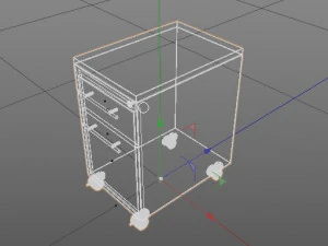 mobile drawer with 2 drawers 3D Model