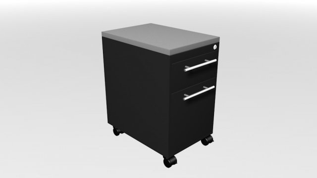 mobile drawer with 2 drawers 3D मॉडल .c4d .max .obj .3ds .fbx .stl .blend 