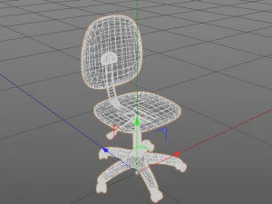 silla secreatria sin brazos 3D Model