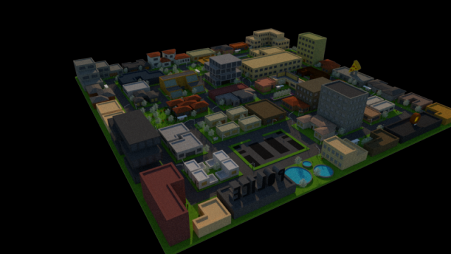 small city Modèle 3D .c4d .max .obj .3ds .fbx .stl .blend 
