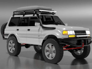 toyota land cruiser j80 modificato con telaio e sospensioni Modello 3D