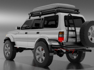 toyota land cruiser j80 modified with chasis and suspension Model 3D