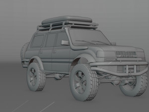 toyota land cruiser j80 modified with chasis and suspension Model 3D