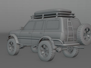 toyota land cruiser j80 modified with chasis and suspension Model 3D