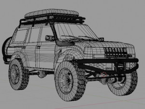 toyota land cruiser j80 modified with chasis and suspension Model 3D