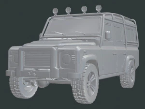 land rover defender 110 modified modd 3D Model
