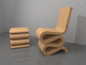 wiggle side chair and wiggle stool 3Dモデル
